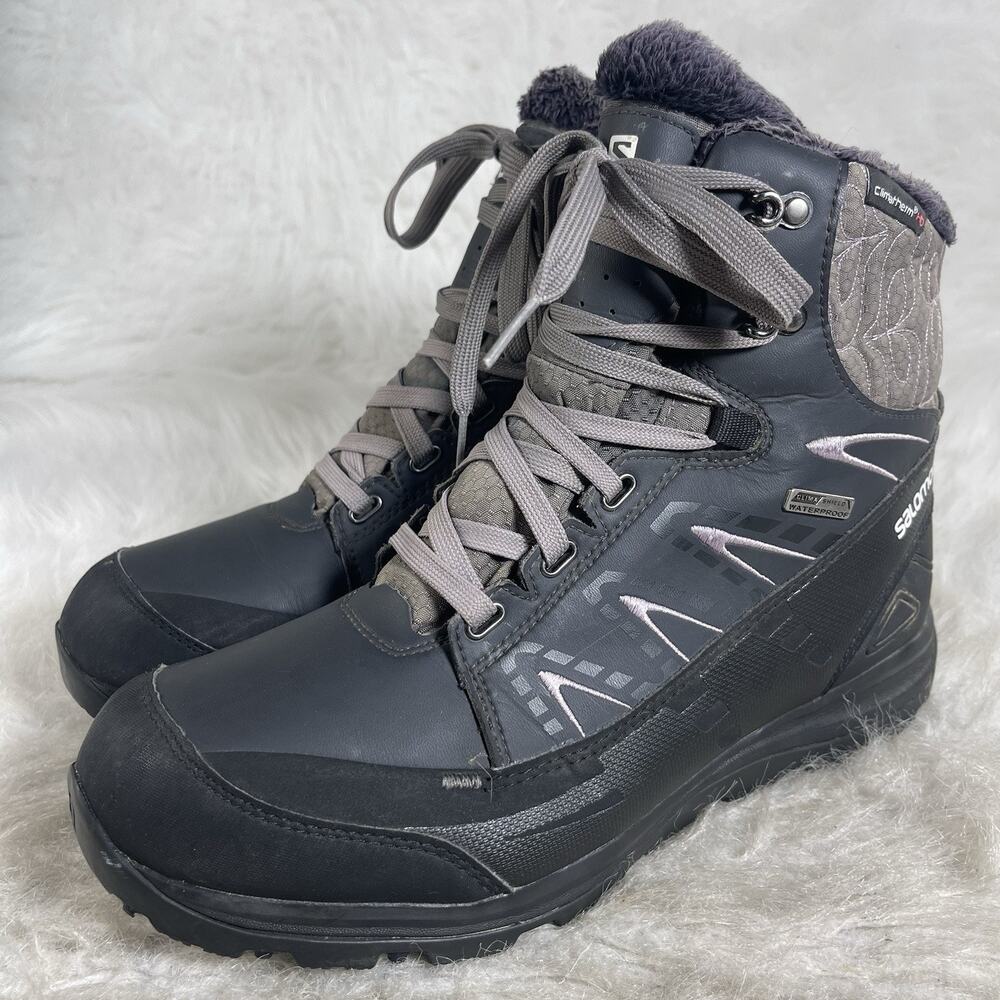 Salomon Kaipo CS WP 2 Winter Boots Women’s 10 Gray Waterproof Climatherm